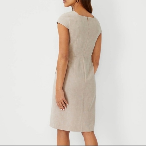 Ann Taylor NWT Linen Blend Square Neck Dress 6 - Picture 2 of 8